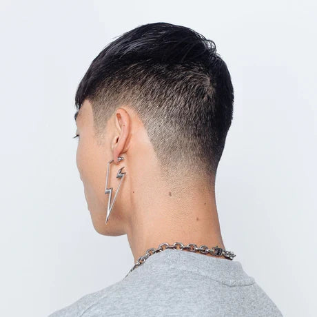 model wearing earring