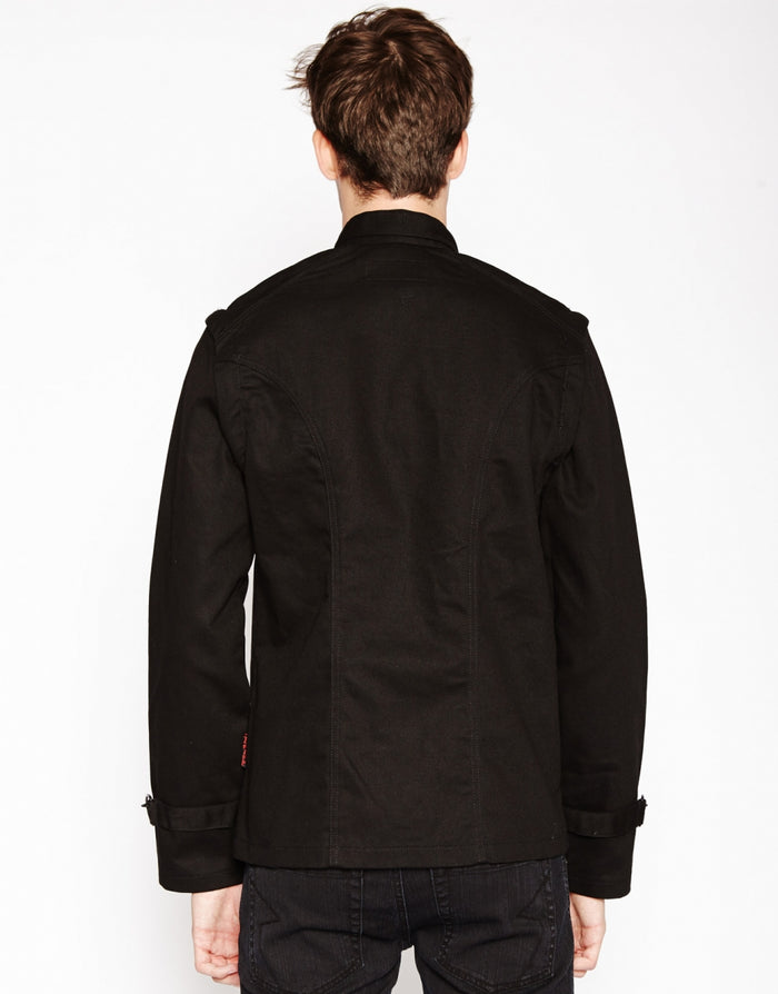 model showing back of jacket
