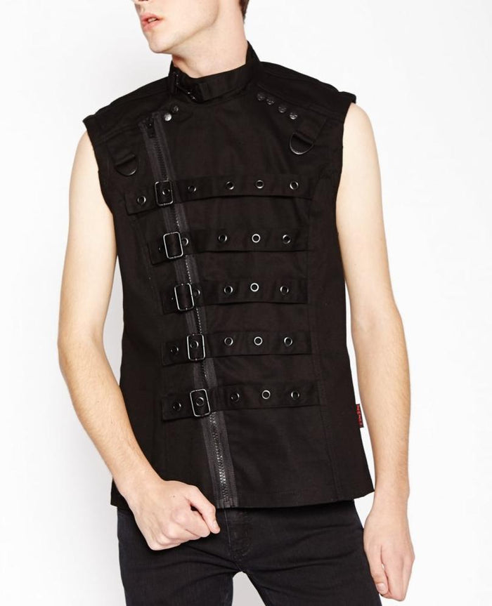 jacket with zipped off sleeves
