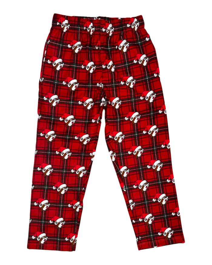 Red plaid adult pajama pants - festive design for holiday wear