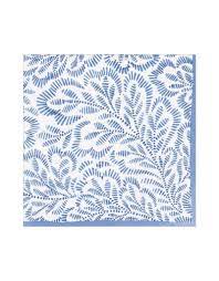 Block Print Leaves Blue