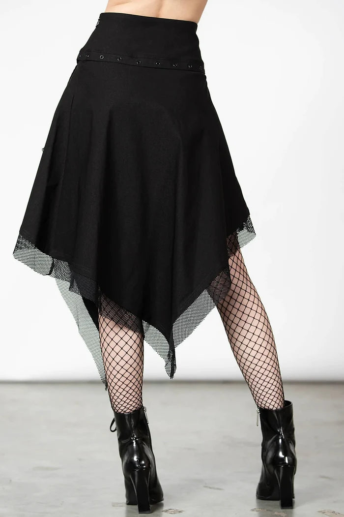 model showing back of skirt