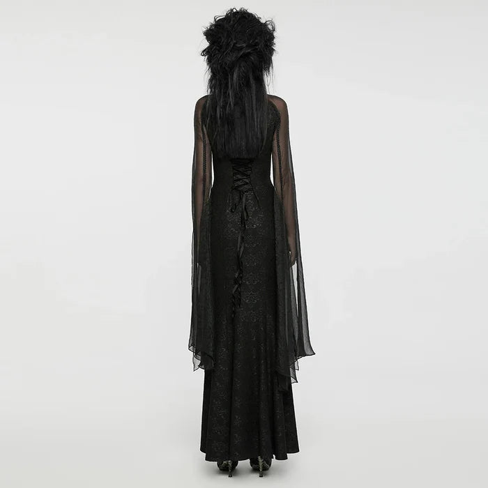 model showing back of dress