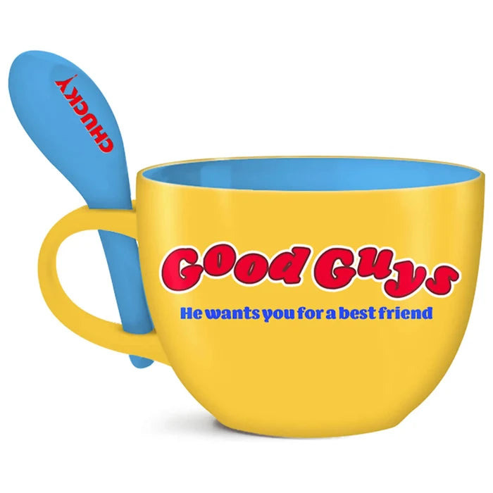 other side of mug on display with spoon