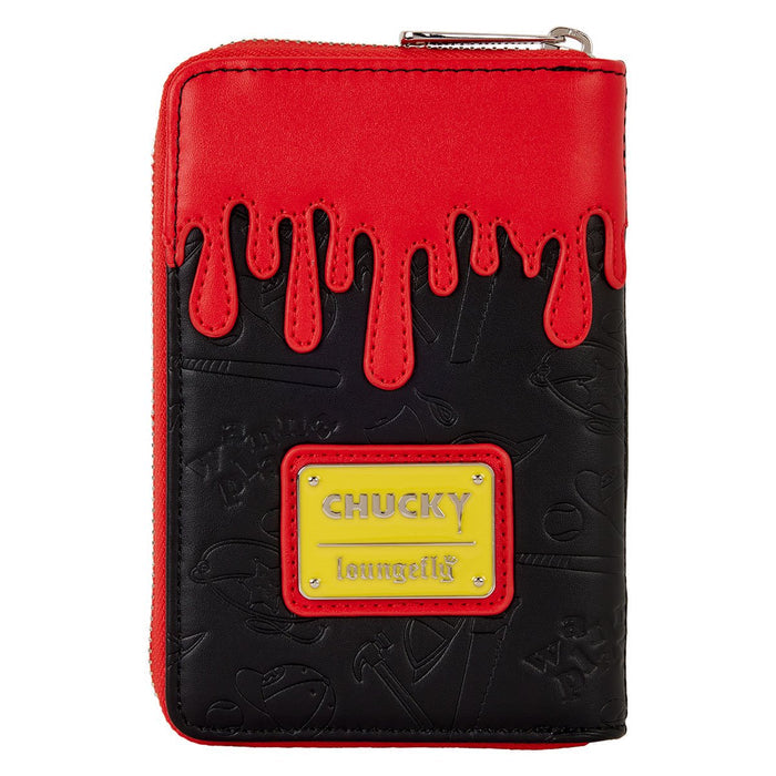 back of wallet on display with white background