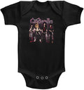 black cinderella onesie with logo and picture of band
