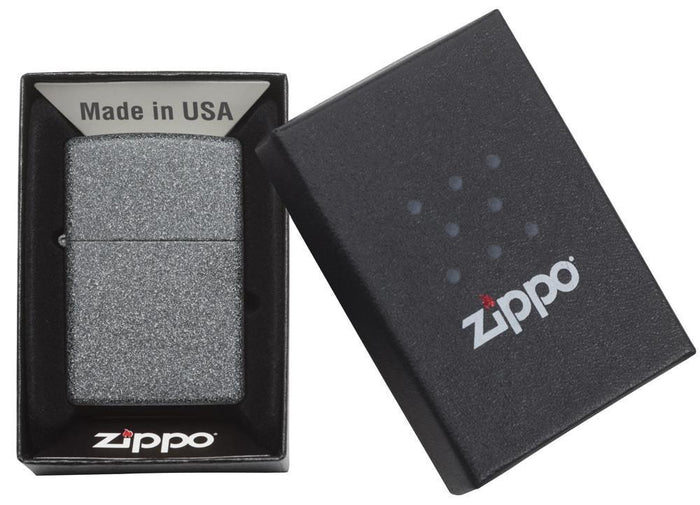 zippo on display in box