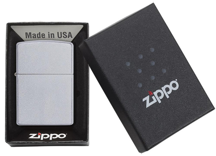 zippo on display in box