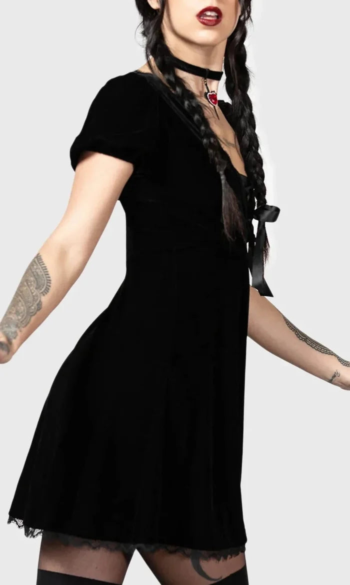 model showing back of dress