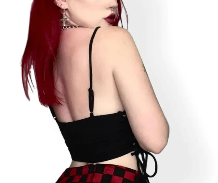 model showing back of top