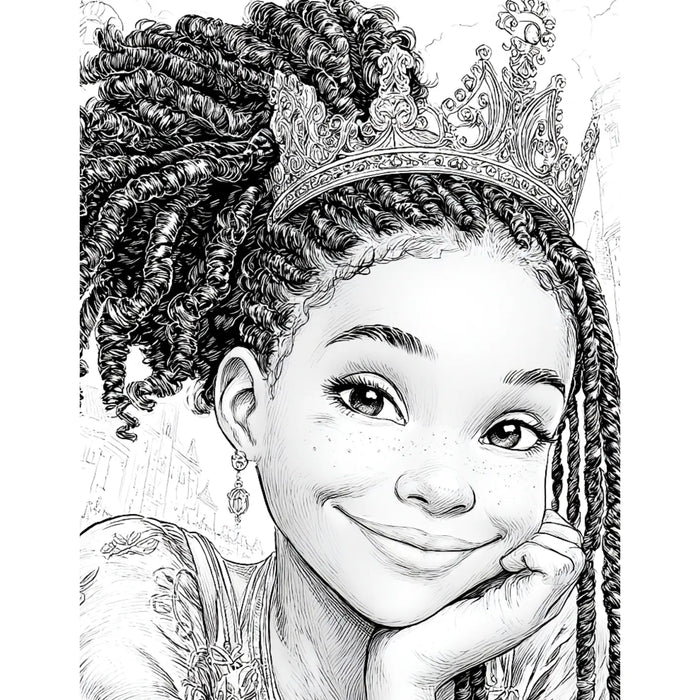 Crowns and Curls Coloring Book