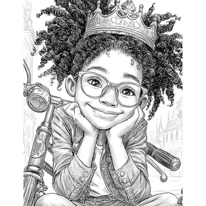 Crowns and Curls Coloring Book