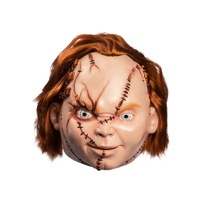 front of mask on display