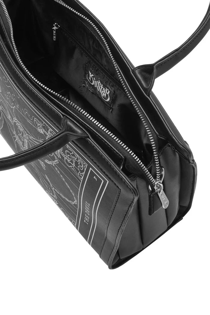 inside of purse on display