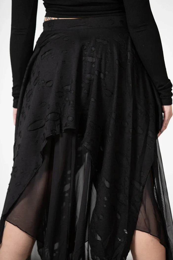 model showing back of skirt