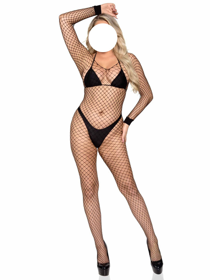 model showing front of bodystocking