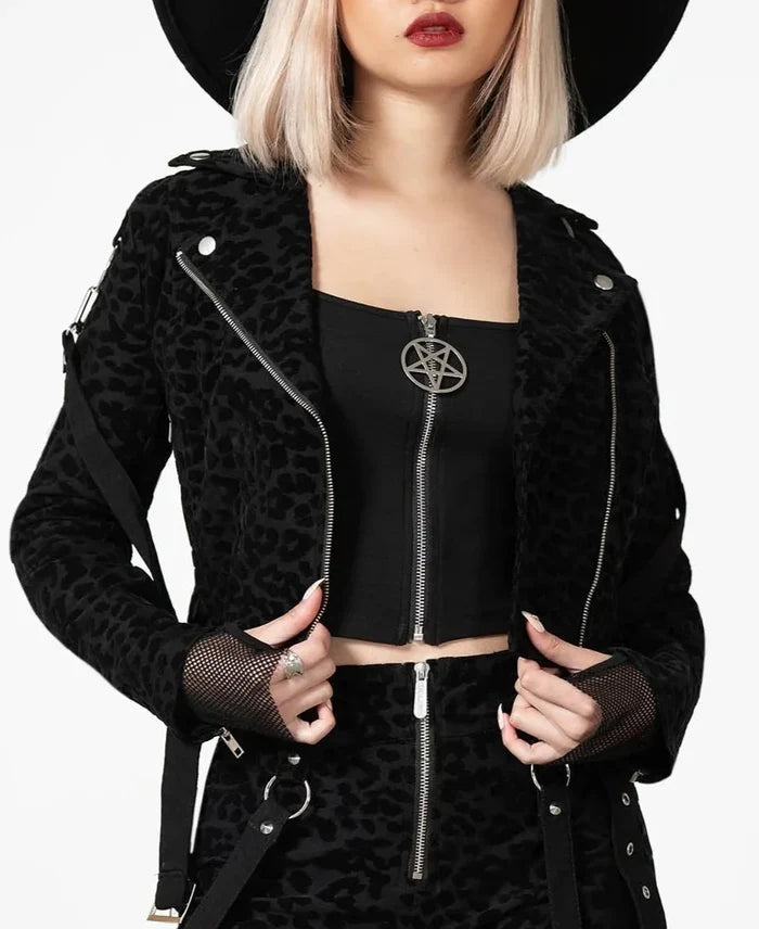model showing front of jacket, unzipped
