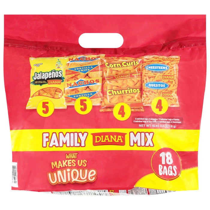 Diana Surtido de Snacks Mezcla Familiar 18 Bolsas