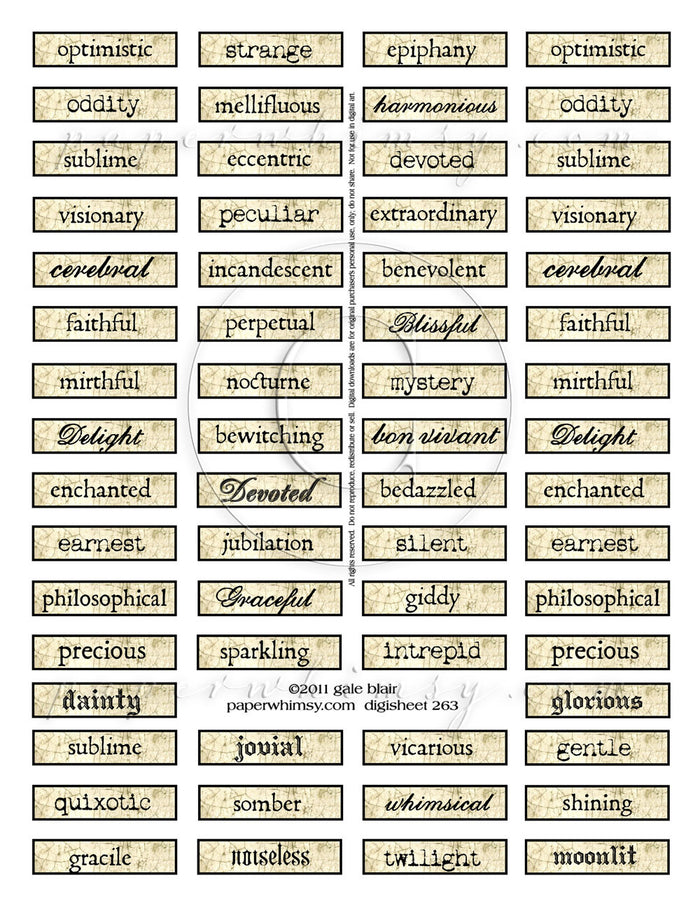 Digi 263 PRINTED - paperwhimsy