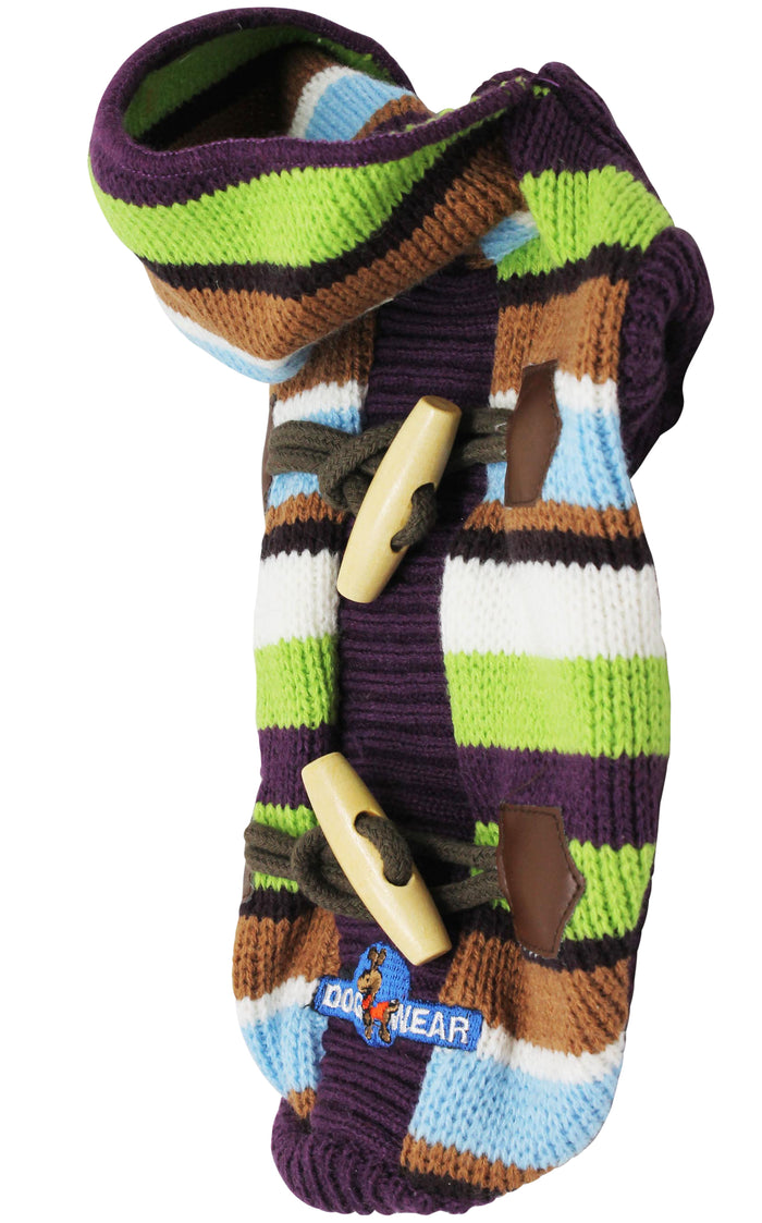 Dog Hoodie Sweater Knitted Pullover Warm Winter Clothing Colorful Stripes