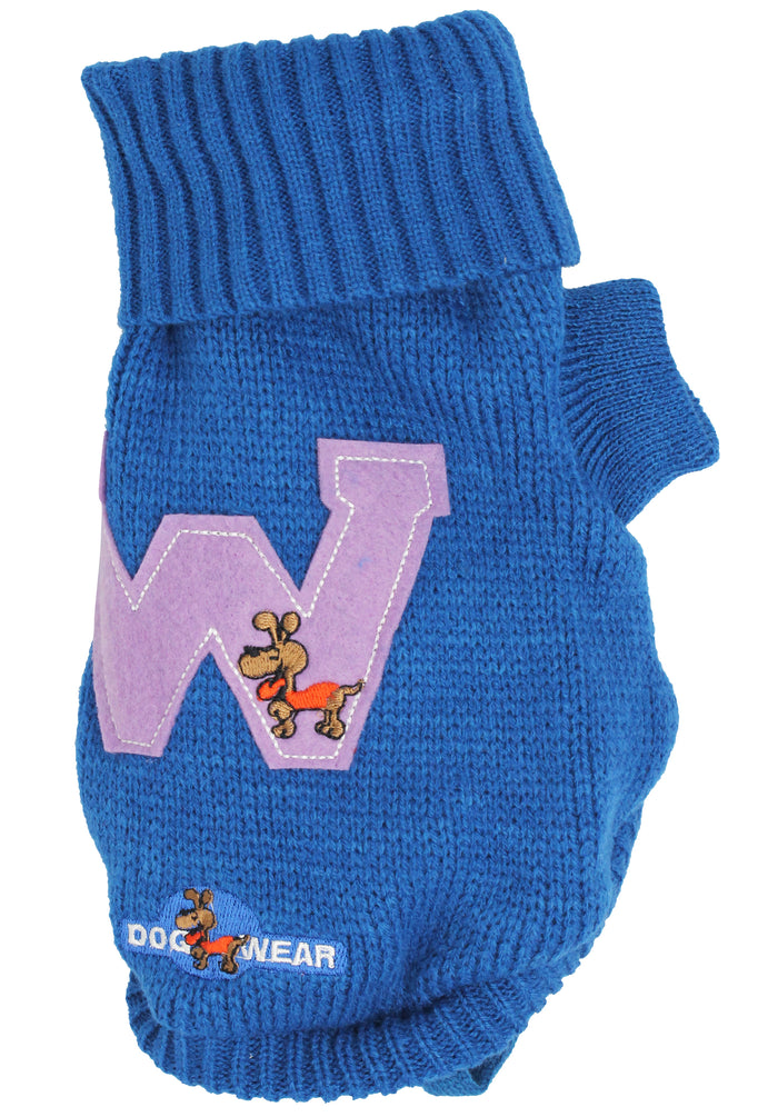 Dog Sweater Knitted Pullover Warm Winter Clothing Blue XSmall