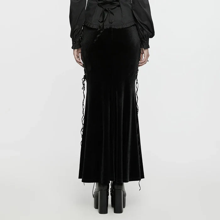 model showing back of skirt