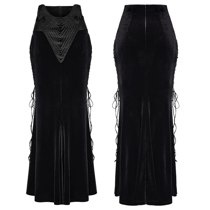 front and back of skirt on display