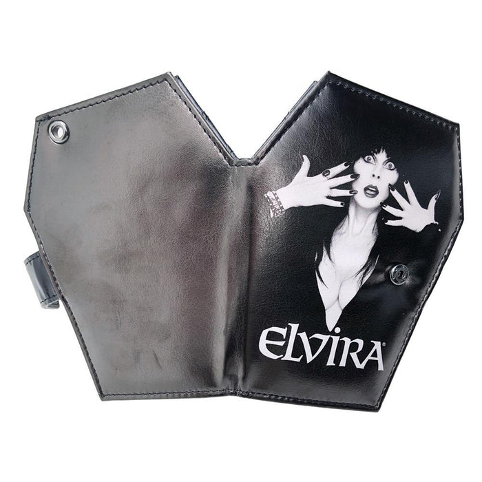 front and back of wallet on display