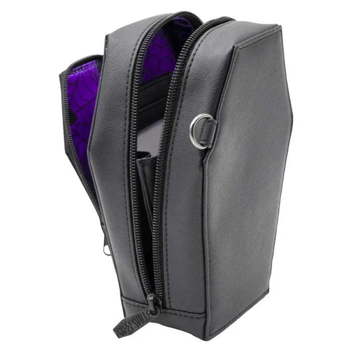 inside of bag on display with white background