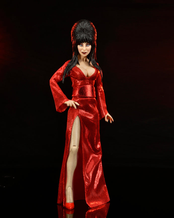 front of figure on display