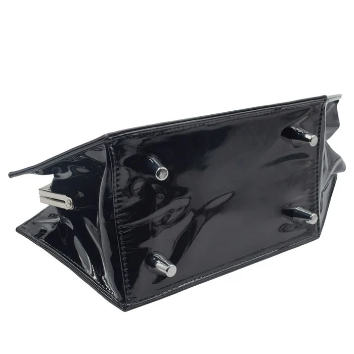 bottom of bag on display with white background