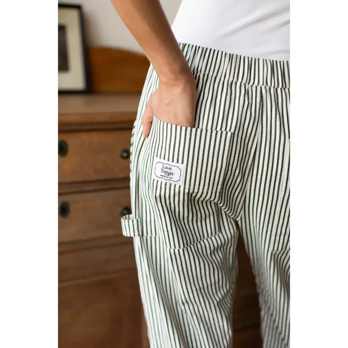 Emerson Fry Cargo Pant in Moss Stripe - Romantiques