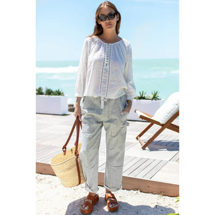 Emerson Fry Cargo Pant in Moss Stripe - Romantiques