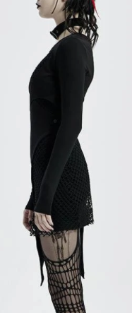 model showing side of dress