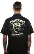 model showing back of shirt