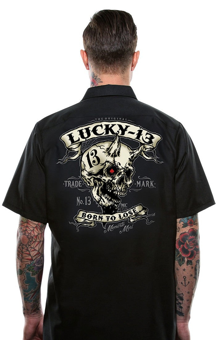 model showing back of shirt