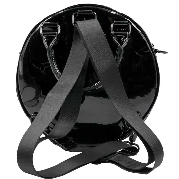 back of bag on display with white background