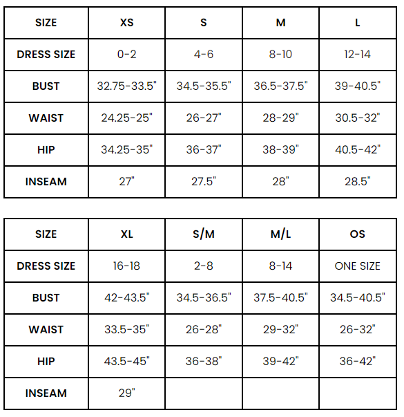 size chart