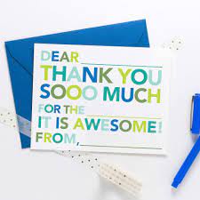 Fill-In Thank You Notes