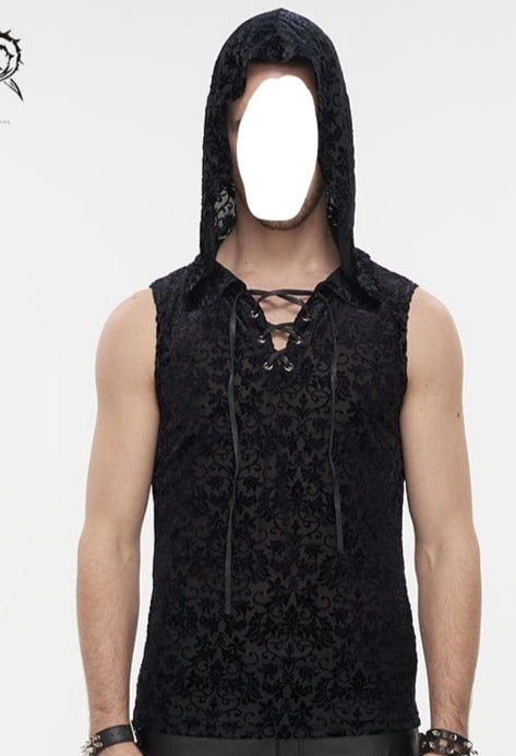 model showing front of top with hood up