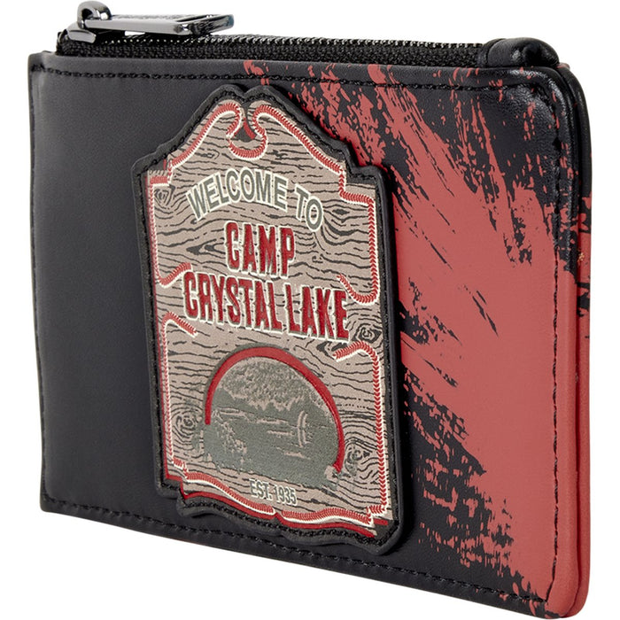 side of wallet on display with white background