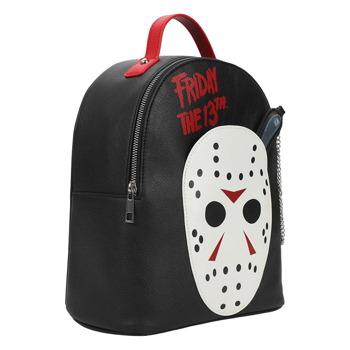 side of backpack on display