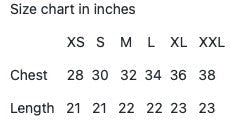 size chart