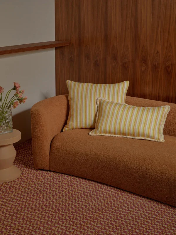 GARDEN STRIPE YELLOW CUSHION in 60cmx40cm from Bonnie and Neil