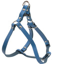 Genuine Leather Adjustable Step-in Dog Harness 2 Sizes Small XSmall [Blue]