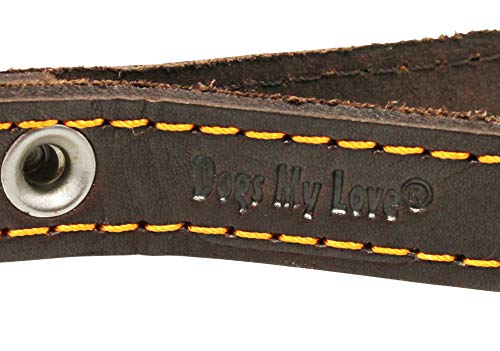 Genuine Leather Dog Traffic Leash Short 12" Long 1" Wide Lead Brown