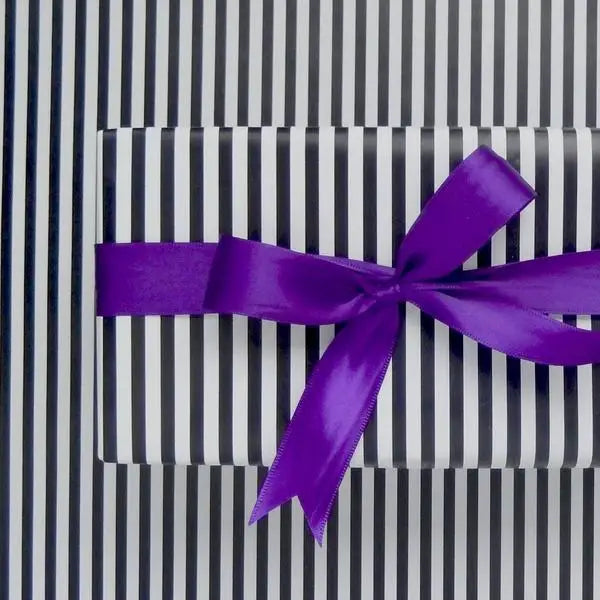 Gift Wrap - Black White Stripe - Mac Paper Supply