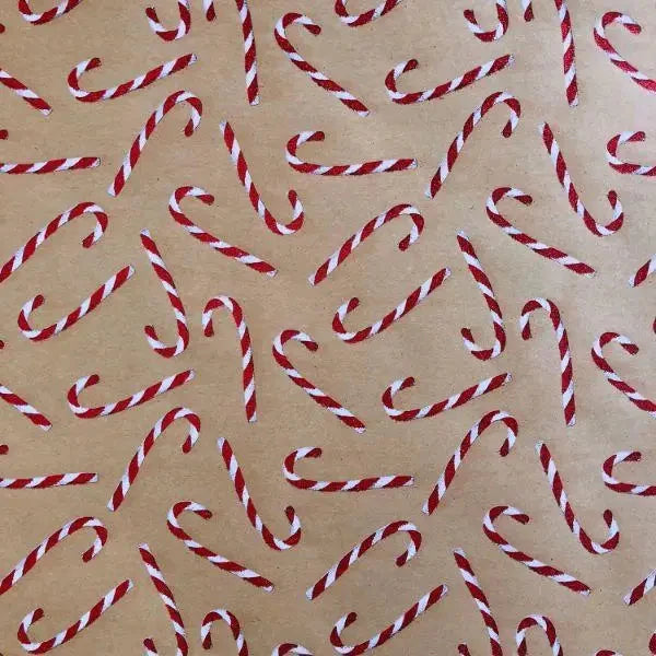 Gift Wrap - Candy Cane Glitter - Mac Paper Supply