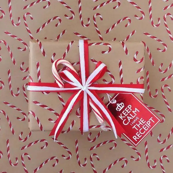 Gift Wrap - Candy Cane Glitter - Mac Paper Supply