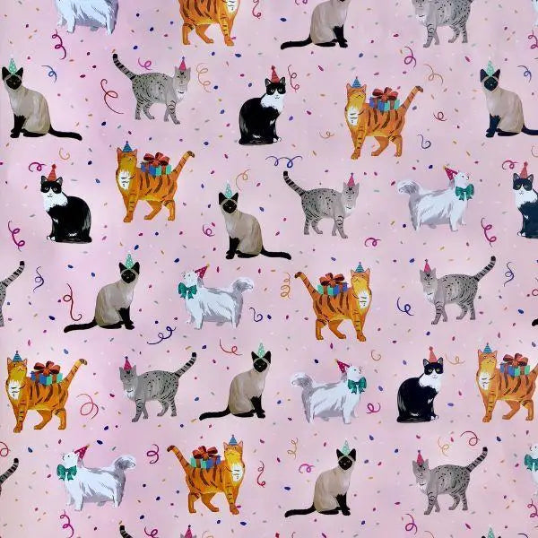 Gift Wrap - Festive Felines (Recycled Fiber) - Mac Paper Supply